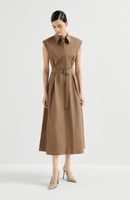 Brunello Cucinelli Texture twill Chemisier dress