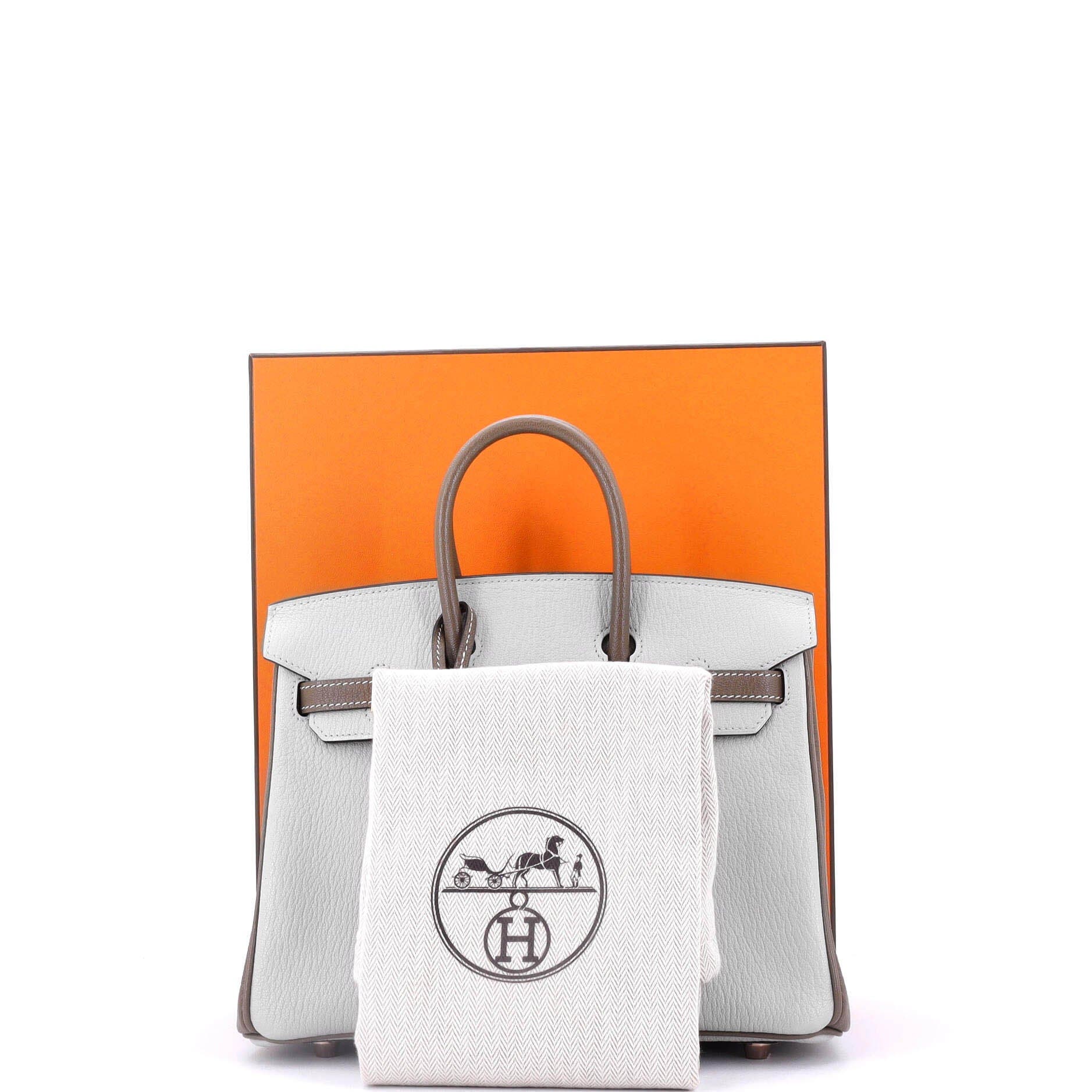 Pre-Owned Hermes Birkin Handbag Bicolor Chevre Mysore with Rose Gold Hardware 25, Alternate, color, 