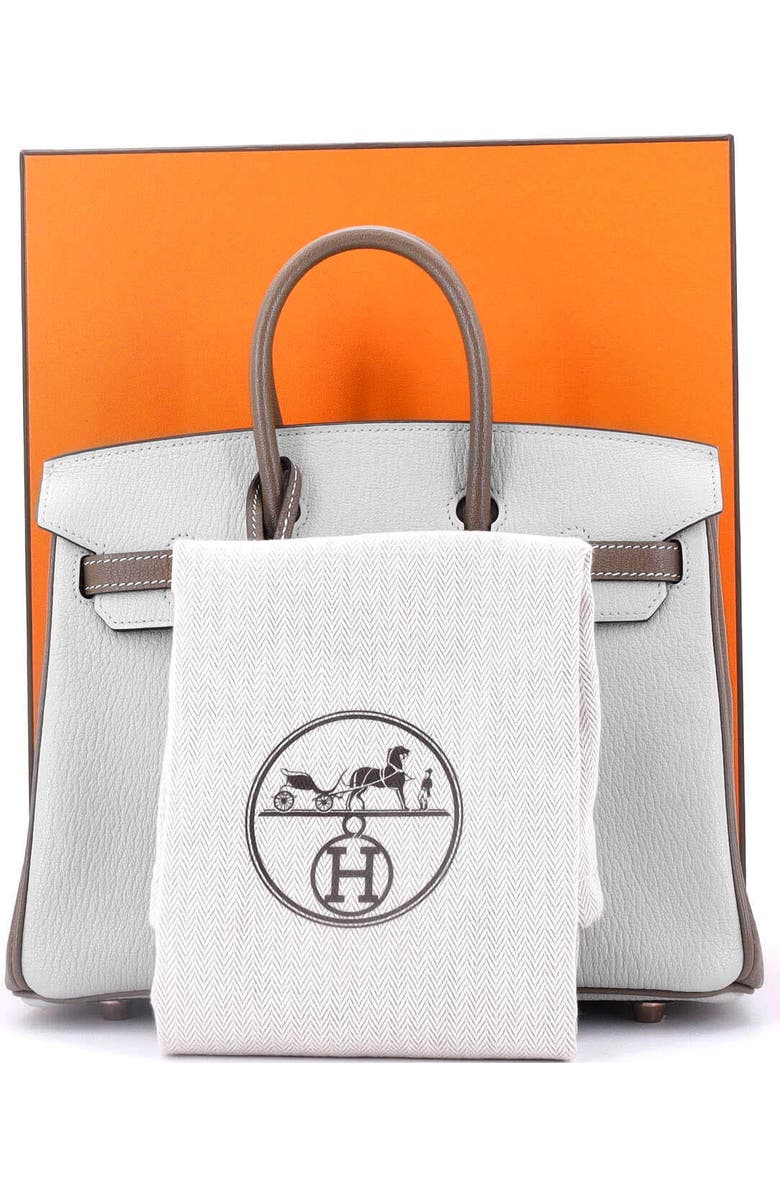 Pre-Owned Hermes Birkin Handbag Bicolor Chevre Mysore with Rose Gold Hardware 25, Alternate, color,