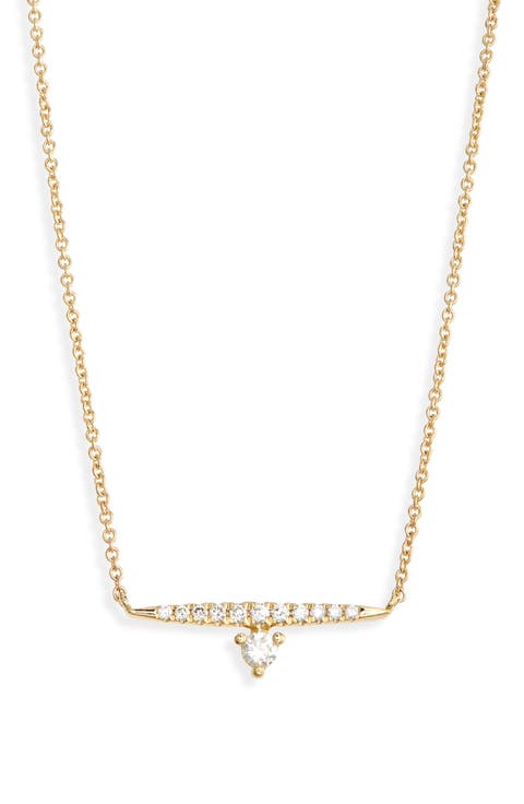 Simple Obsession Diamond Bar Pendant Necklace (Nordstrom Exclusive)