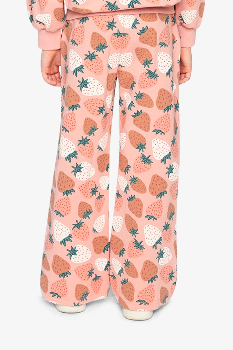 Frosted Strawberry Soft Relaxed Wide Leg Sweatpants, Alternate, color, Pink Strawberry Print