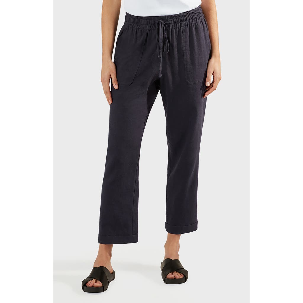 Matty M . Laurel Linen Blend Pants In Black