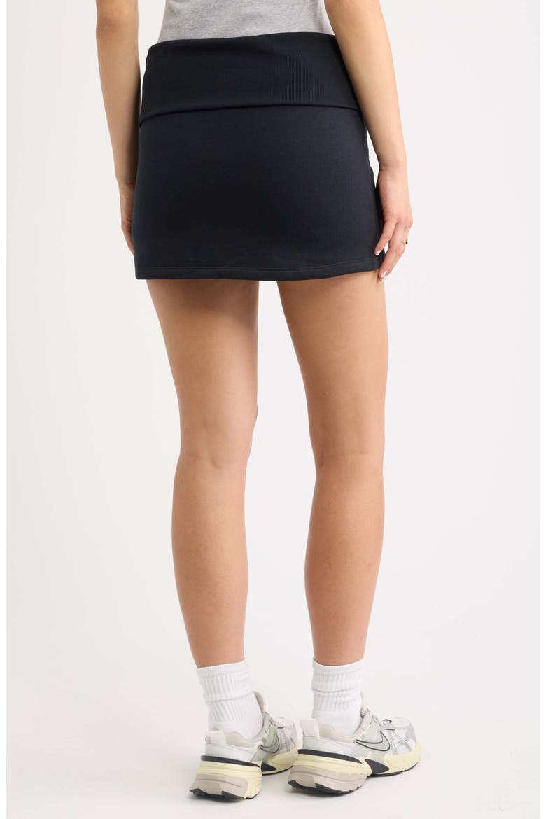 Foldover Fleece Miniskort, Alternate, color, BLACK JET