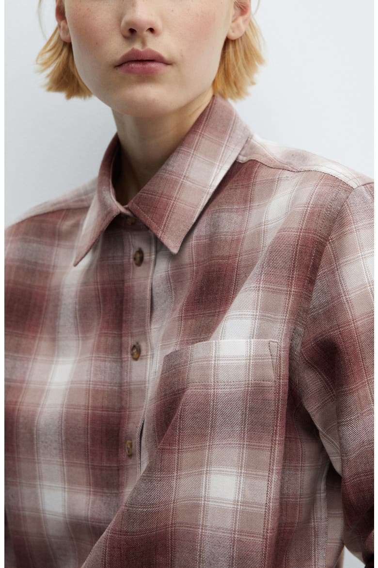 Plaid Cotton Blend Flannel Button-Up Shirt, Alternate, color, RED