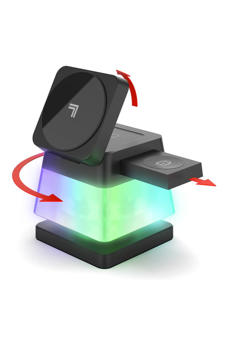 3-in1 Wireless LED Charge Stand, Alternate, color, WHITE