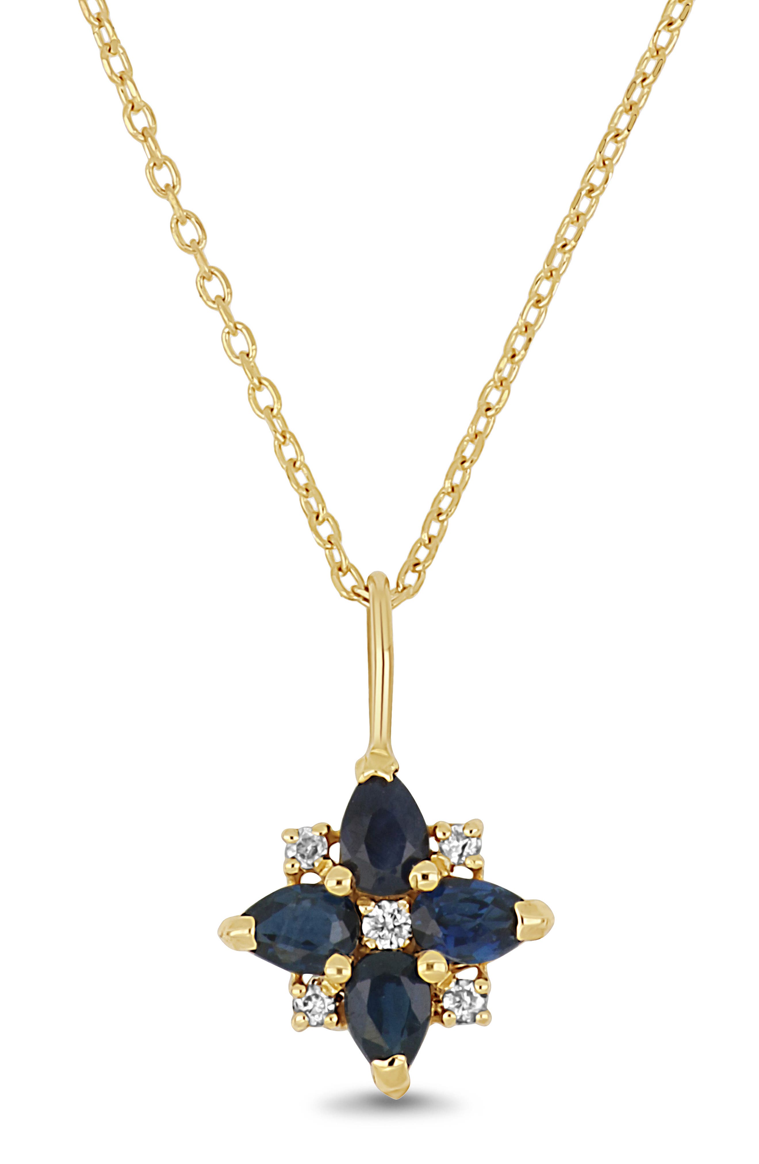 Bony Levy El Mar 18K Gold Sapphire & Diamond Flower Pendant Necklace