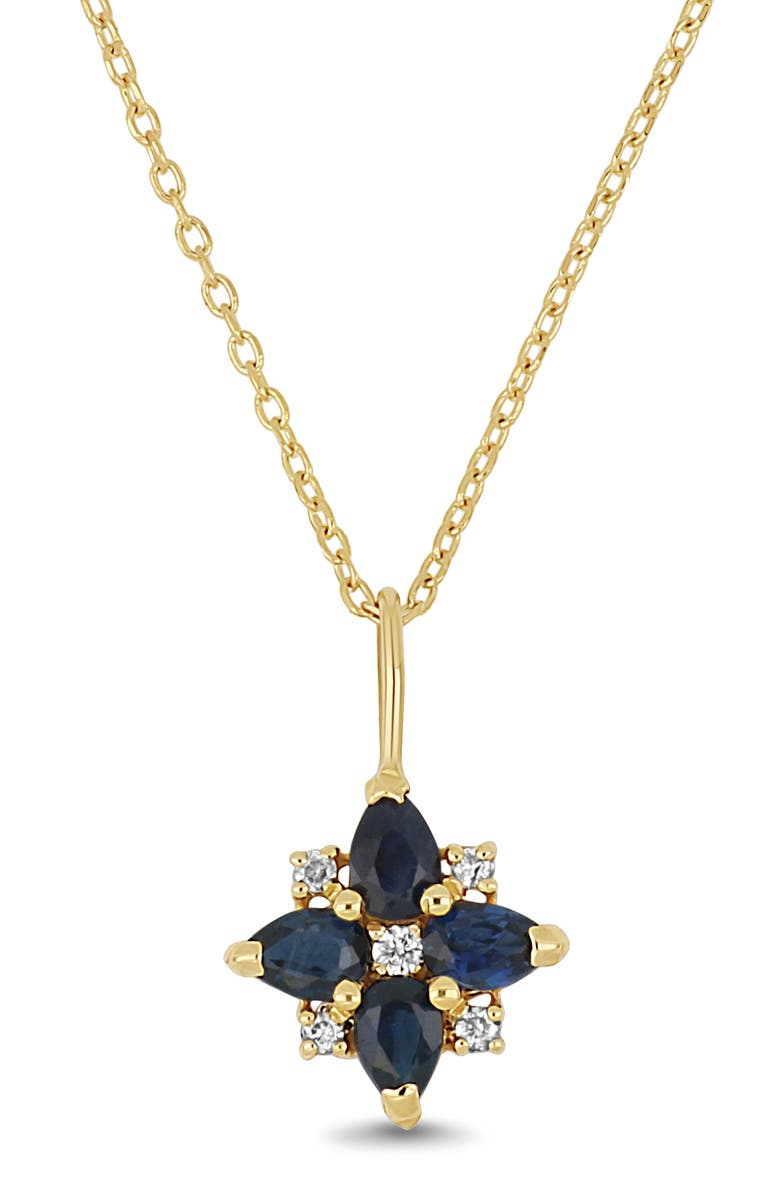 Bony Levy El Mar 18K Gold Sapphire & Diamond Flower Pendant Necklace, Main, color, Gold