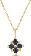 Bony Levy El Mar 18K Gold Sapphire & Diamond Flower Pendant Necklace