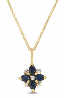 Bony Levy El Mar 18K Gold Sapphire & Diamond Flower Pendant Necklace