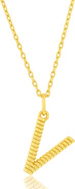 SIMONA Croissant Initial Pendant Necklace