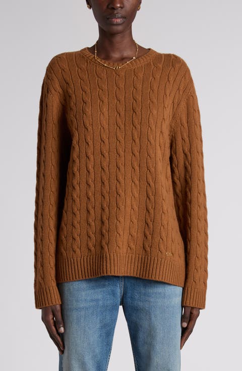Maglia VLOGO Cable Stitch Cashmere Crewneck Sweater