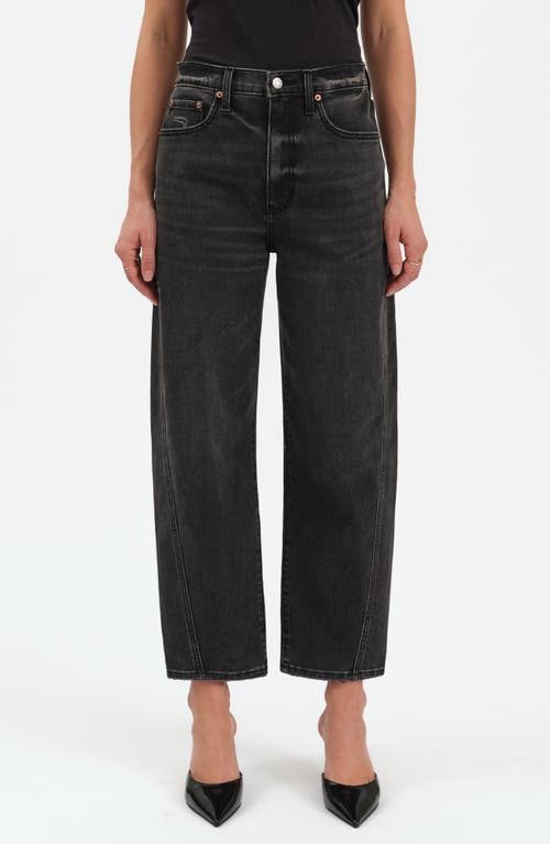 Daze Westward High Waist Ankle Barrel Leg Jeans In Black
