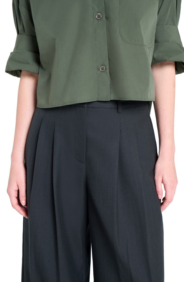 TWP Avery Wool Blend Wide Leg Pants, Alternate, color, Dark Spruce