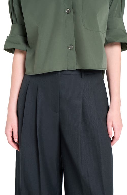Twp Avery Wool Blend Wide Leg Pants In Green