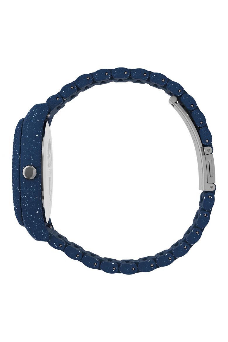 Waterbury Ocean x Peanuts® Recycled Plastic Bracelet Watch, 42mm, Alternate, color, DARK BLUE/DARK BLUE/DARK BLUE