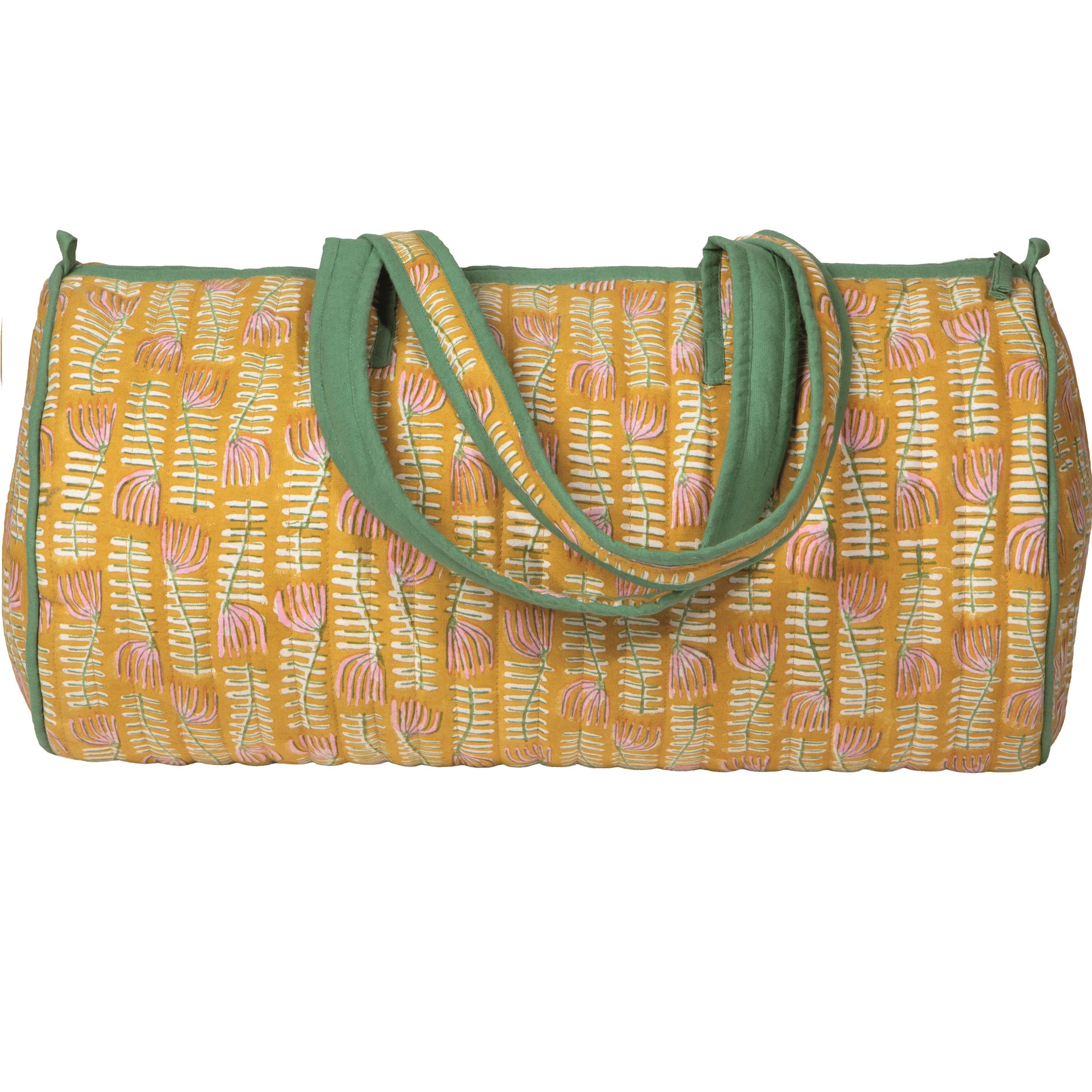 Danica Brands Venus Block Print Weekender Bag, Main, color, Yellow