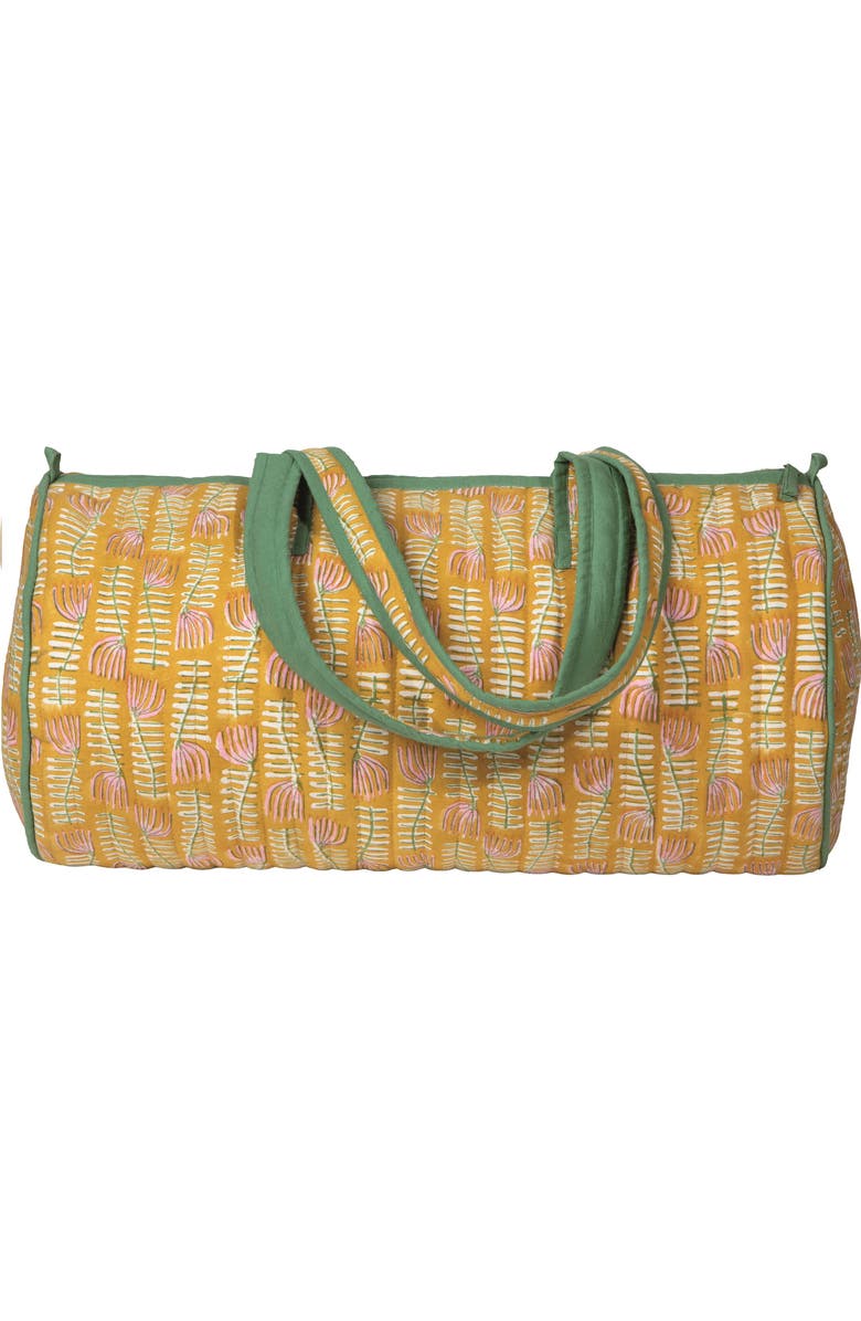 Danica Brands Venus Block Print Weekender Bag, Main, color, Yellow