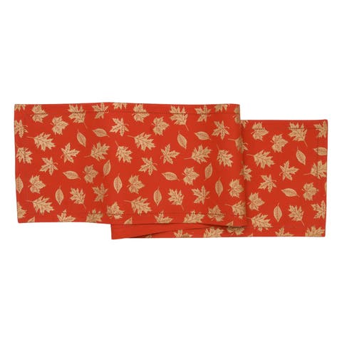 Lux Botanical Fall Leaf Hemstitch Runner 14" x 72"