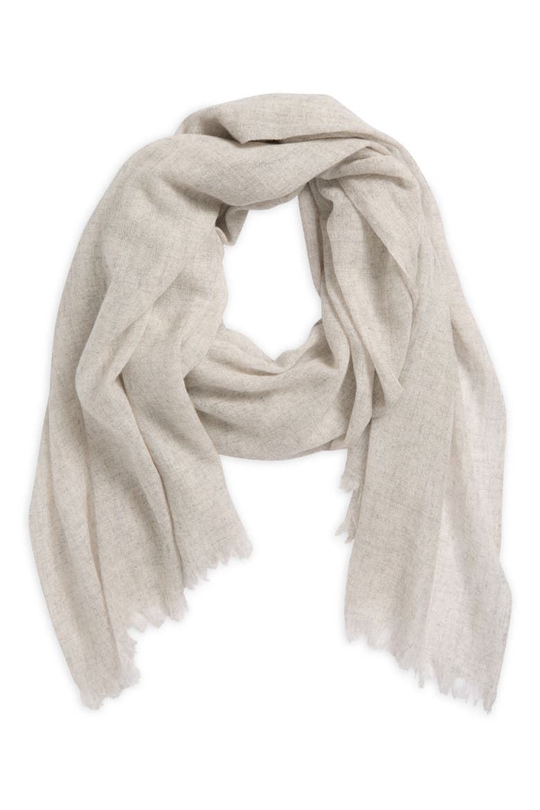 Textured Cashmere Scarf, Alternate, color, LIGHT GREY