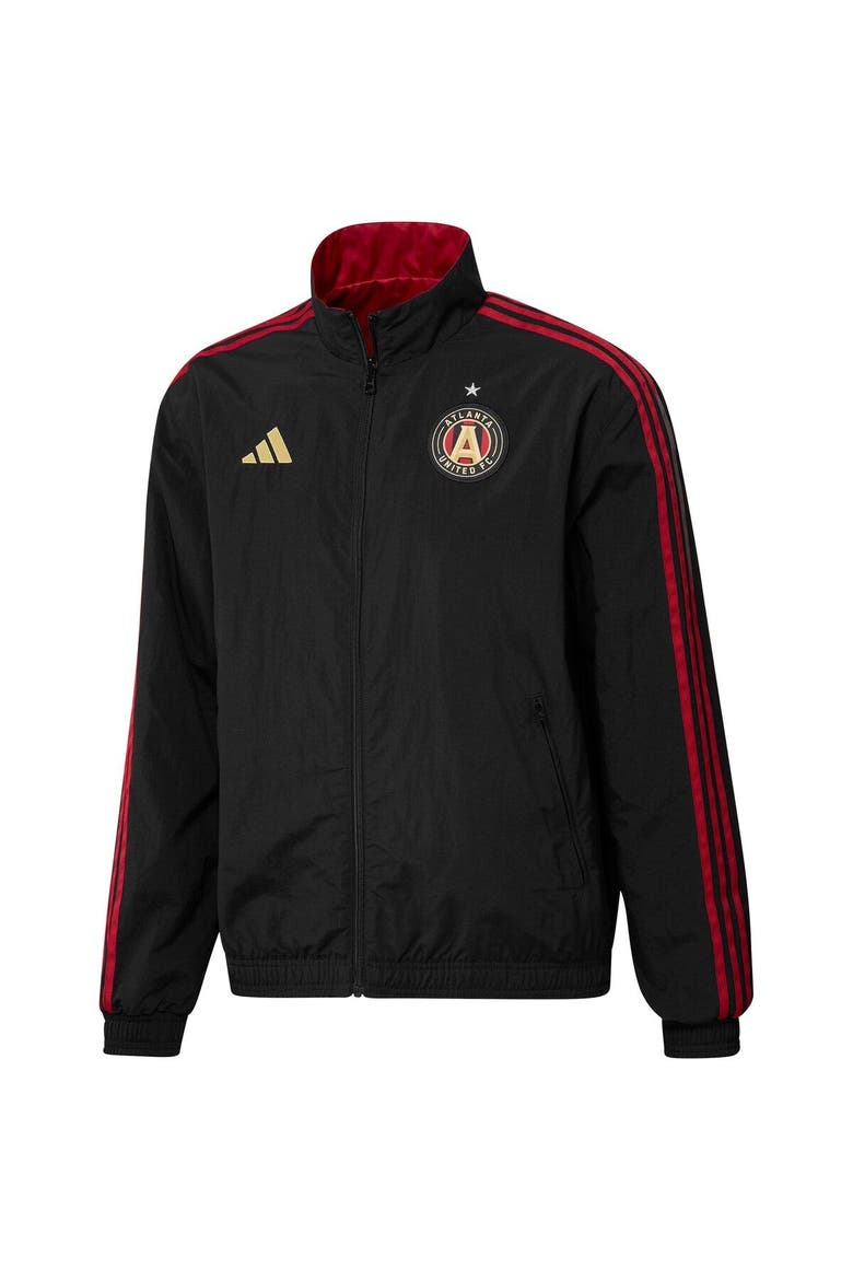 Men's adidas Black/Red Atlanta United FC 2023 On-Field Anthem Full-Zip Reversible Team Jacket, Alternate, color, Black