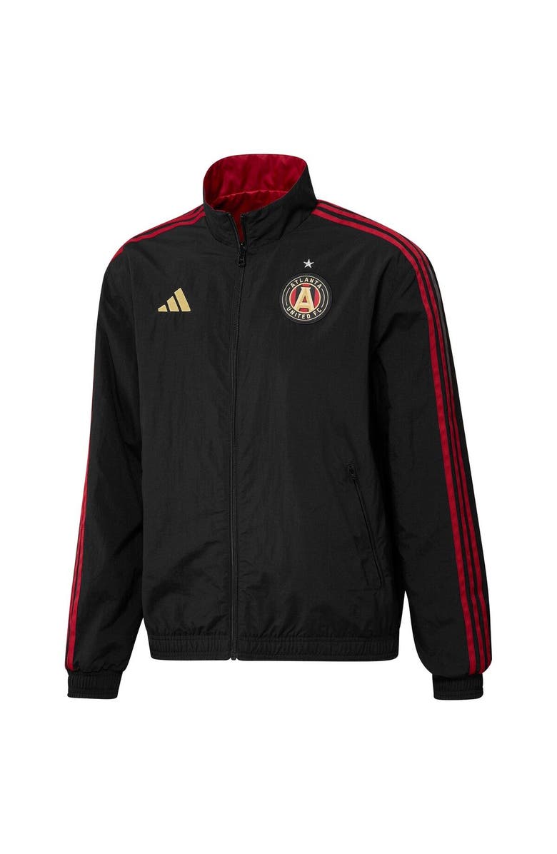 adidas Men's adidas Black/Red Atlanta United FC 2023 On-Field Anthem Full-Zip Reversible Team Jacket, Alternate, color, Black