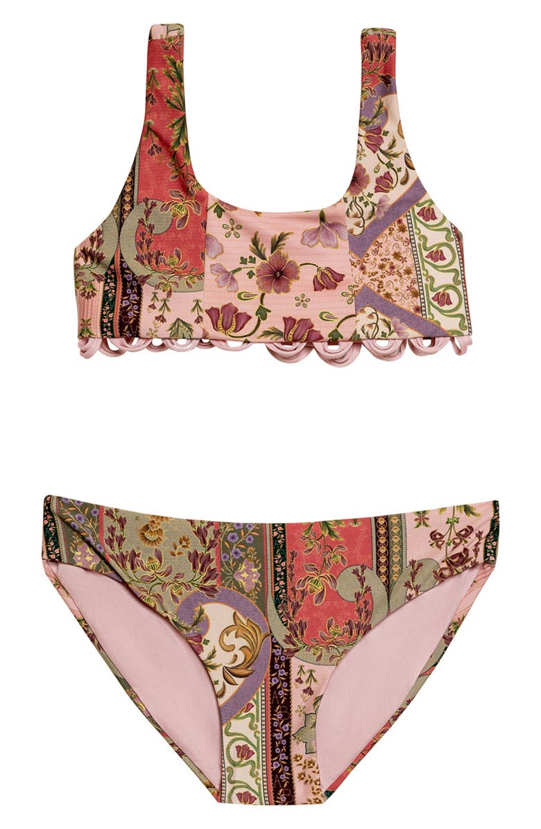 Agua Bendita Dolce Aura Two-Piece Swimsuit, Main, color, Red Multi