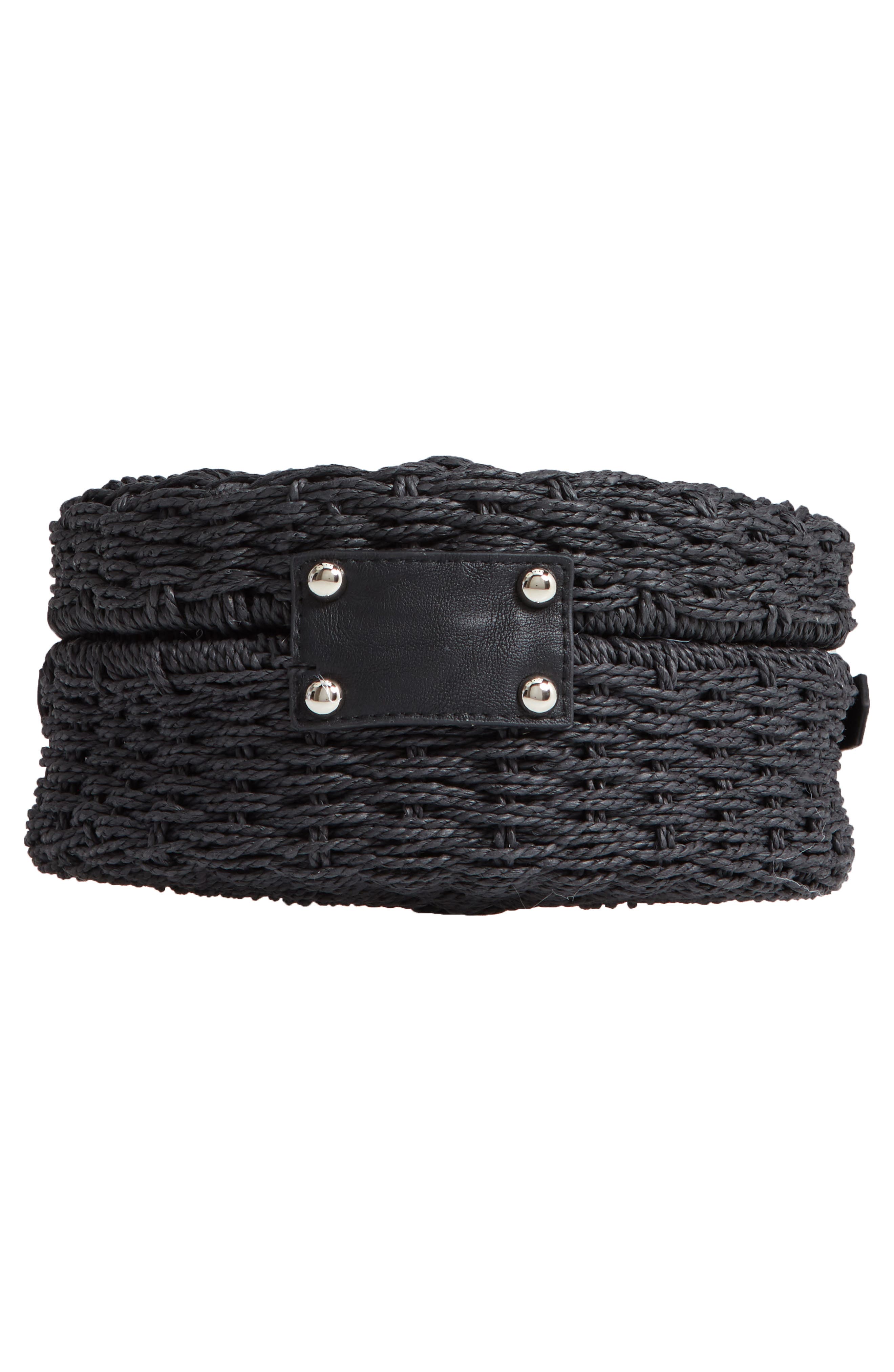 Barbar Straw Crossbody Bag, Alternate, color, BLACK
