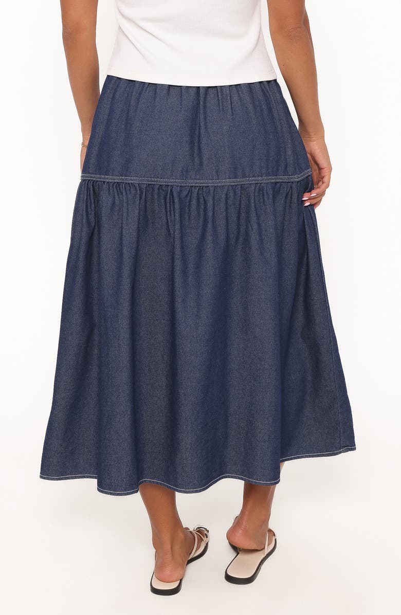 Petal & Pup Meadow Denim Midi Skirt, Alternate, color, Dark Wash