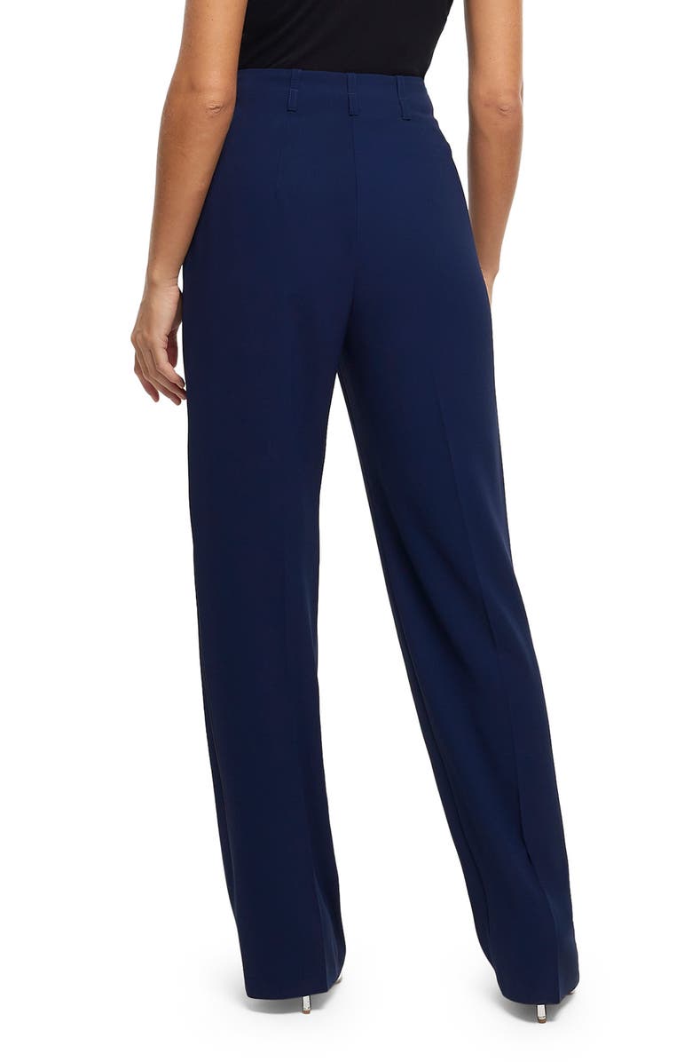 River Island Wide Leg Tuxedo Pants, Alternate, color, Navy