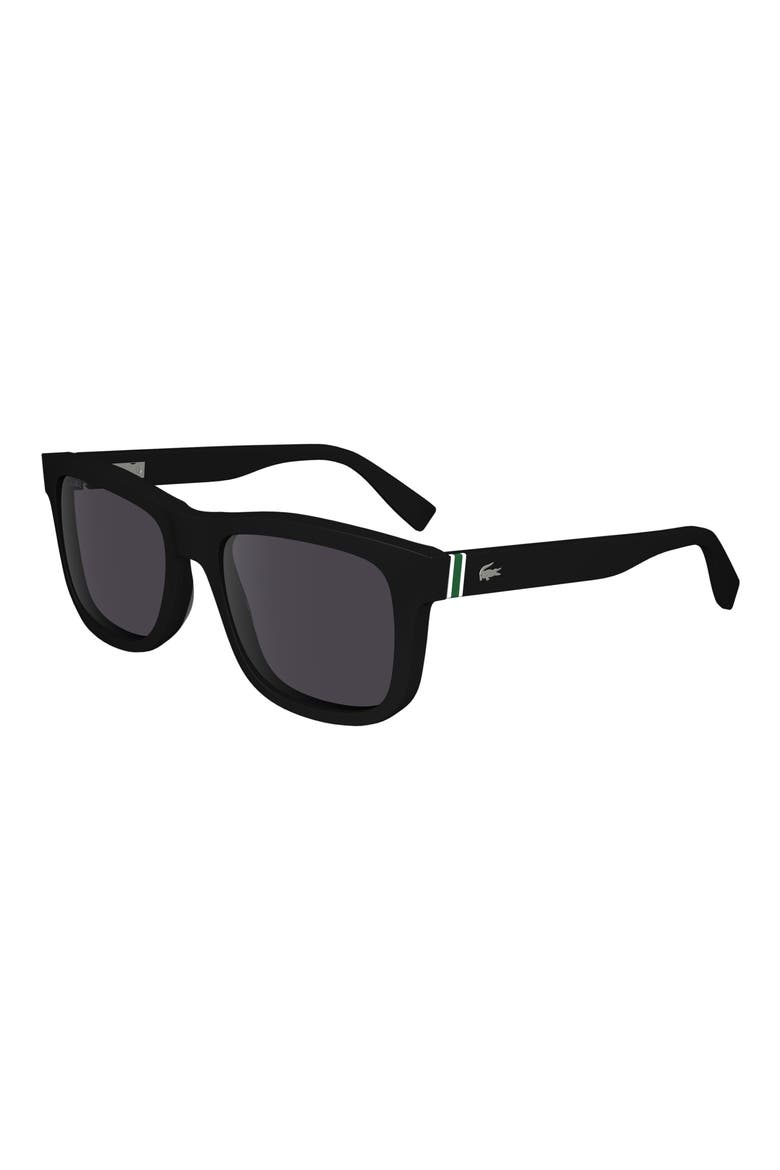 Premium Heritage 55mm Rectangular Sunglasses, Alternate, color, BLACK