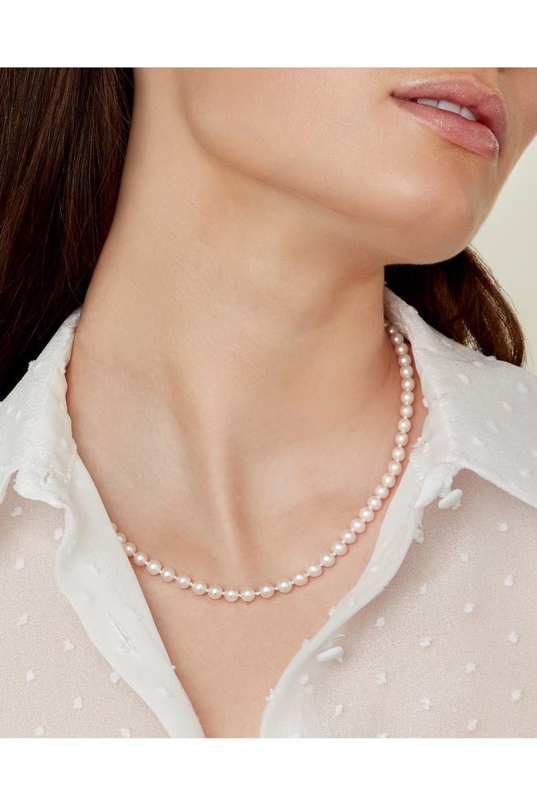 5.0-5.5mm Japanese Akoya White Pearl Necklace - AAA Quality, Alternate, color, White Pearls