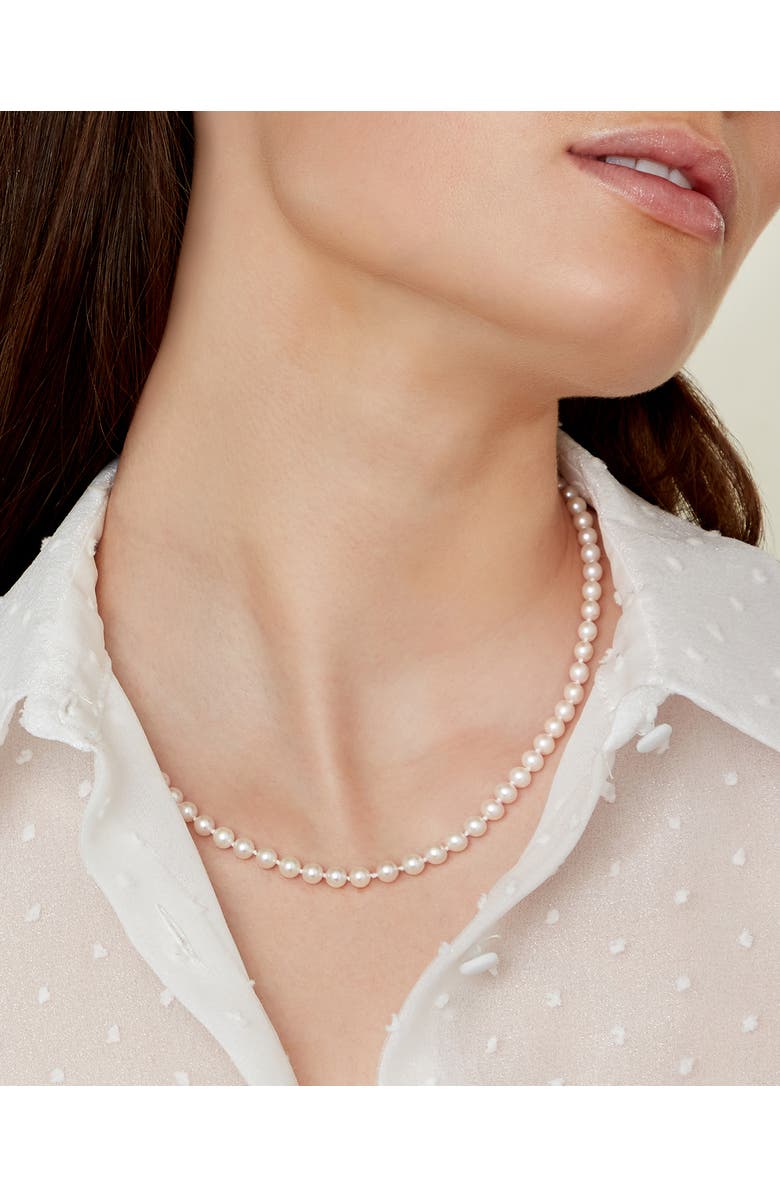 The Pearl Source 5.0-5.5mm Japanese Akoya White Pearl Necklace - AAA Quality, Alternate, color, White Pearl