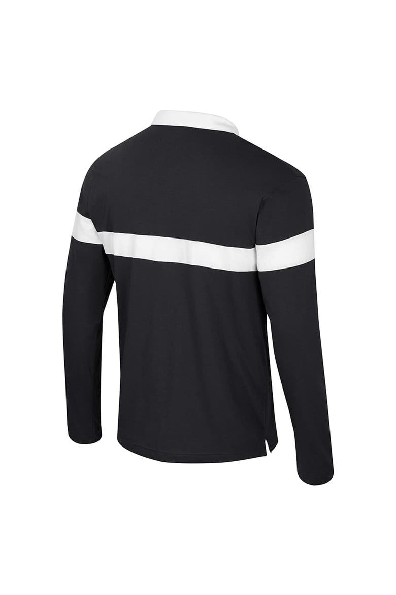 Men's Colosseum  Black Appalachian State Mountaineers Too Cool For School Long Sleeve Polo, Alternate, color, Black