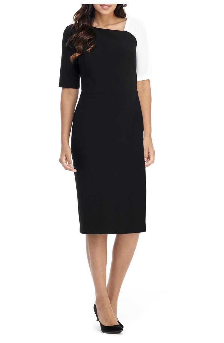 Maggy London Maxene Colorblock Midi Dress, Main, color, 