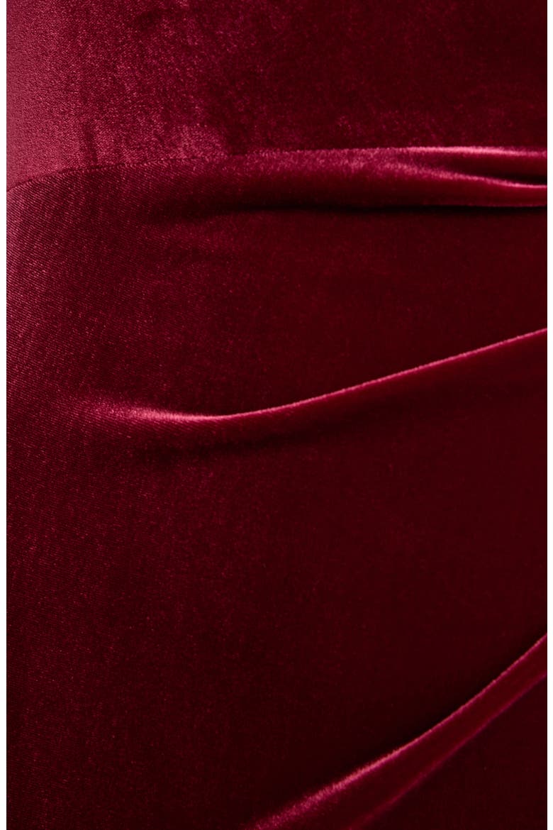 Velvet Off the Shoulder Gown, Alternate, color, WINE