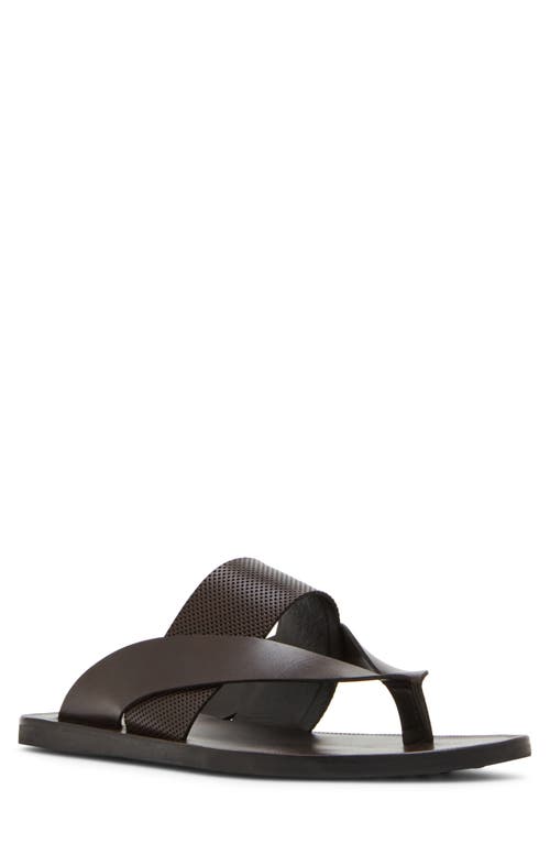 Madden Cicero Flip Flop In Brown Leather