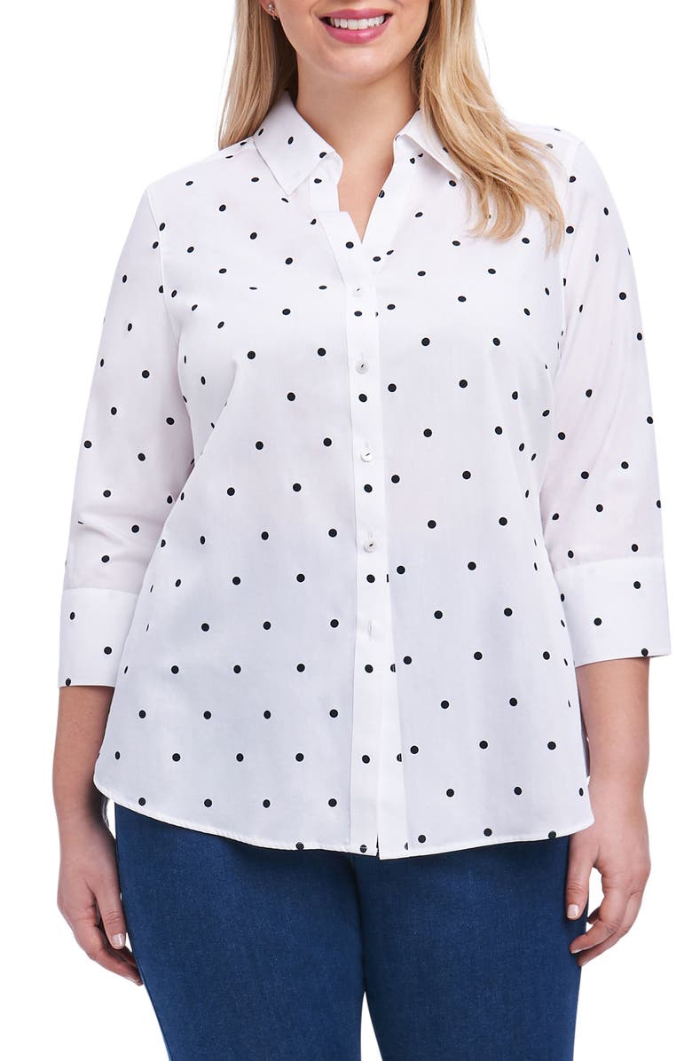 Foxcroft Mary Dot Print Shirt, Main, color,