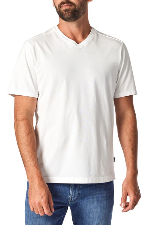 Deconstructed V-Neck Pima Cotton T-Shirt