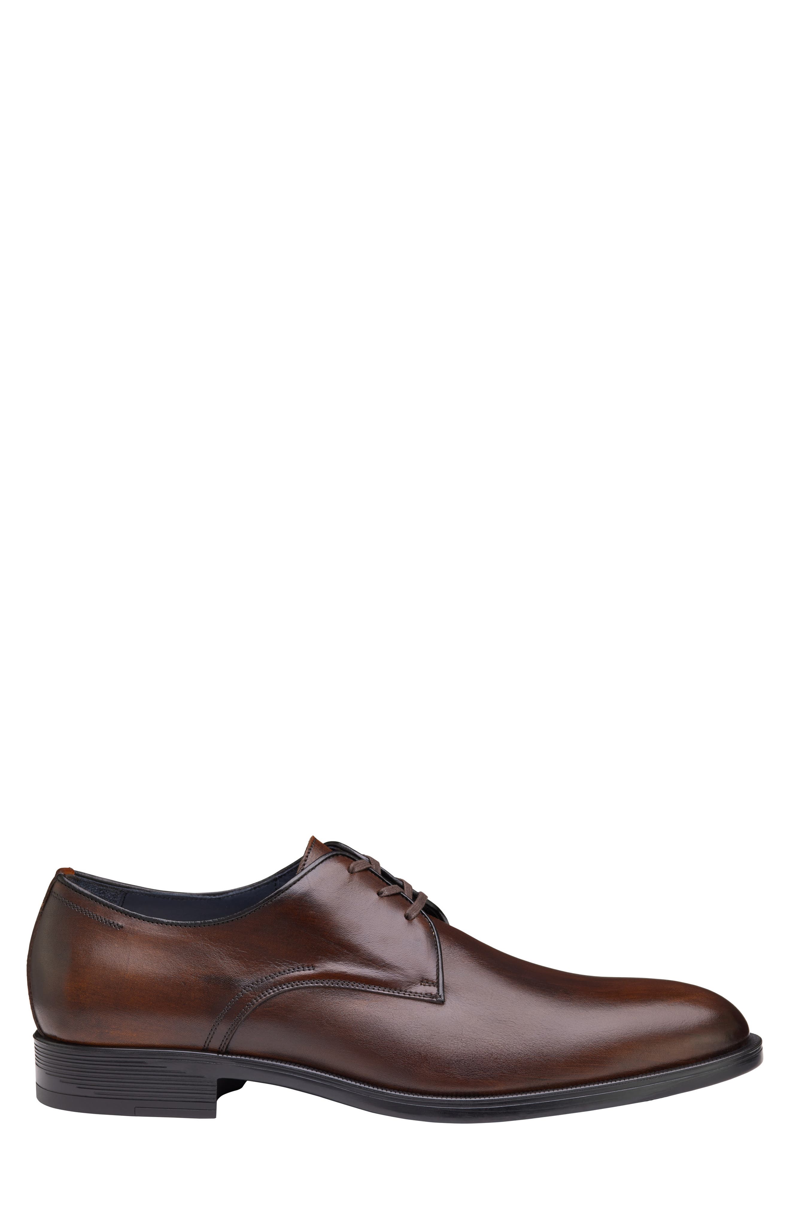 Johnston & Murphy Flynch Plain Toe Derby, Alternate, color, Mahogany Italian Calfskin