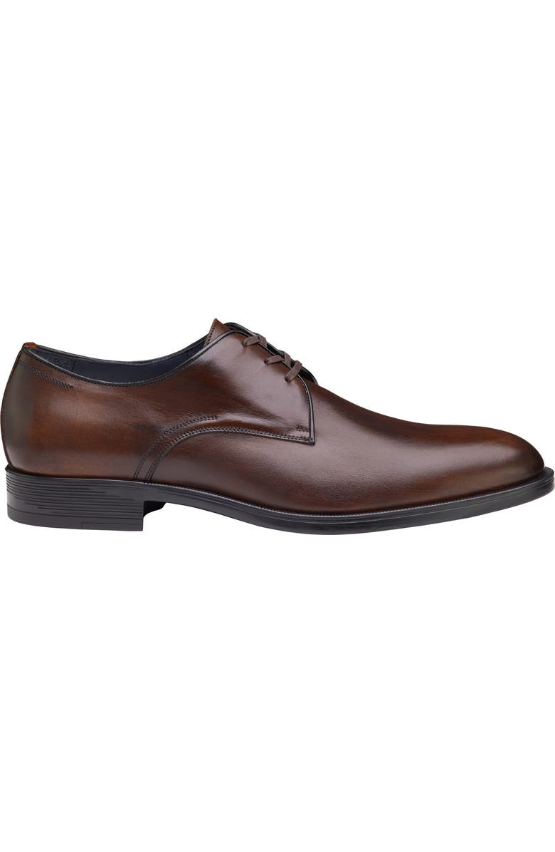 Johnston & Murphy Flynch Plain Toe Derby, Alternate, color, Mahogany Italian Calfskin