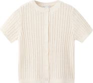 MANGO Open Stitch Short Sleeve Cardigan