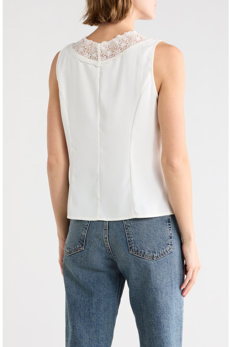 Tailored V-Neck Vest, Alternate, color, WHITE