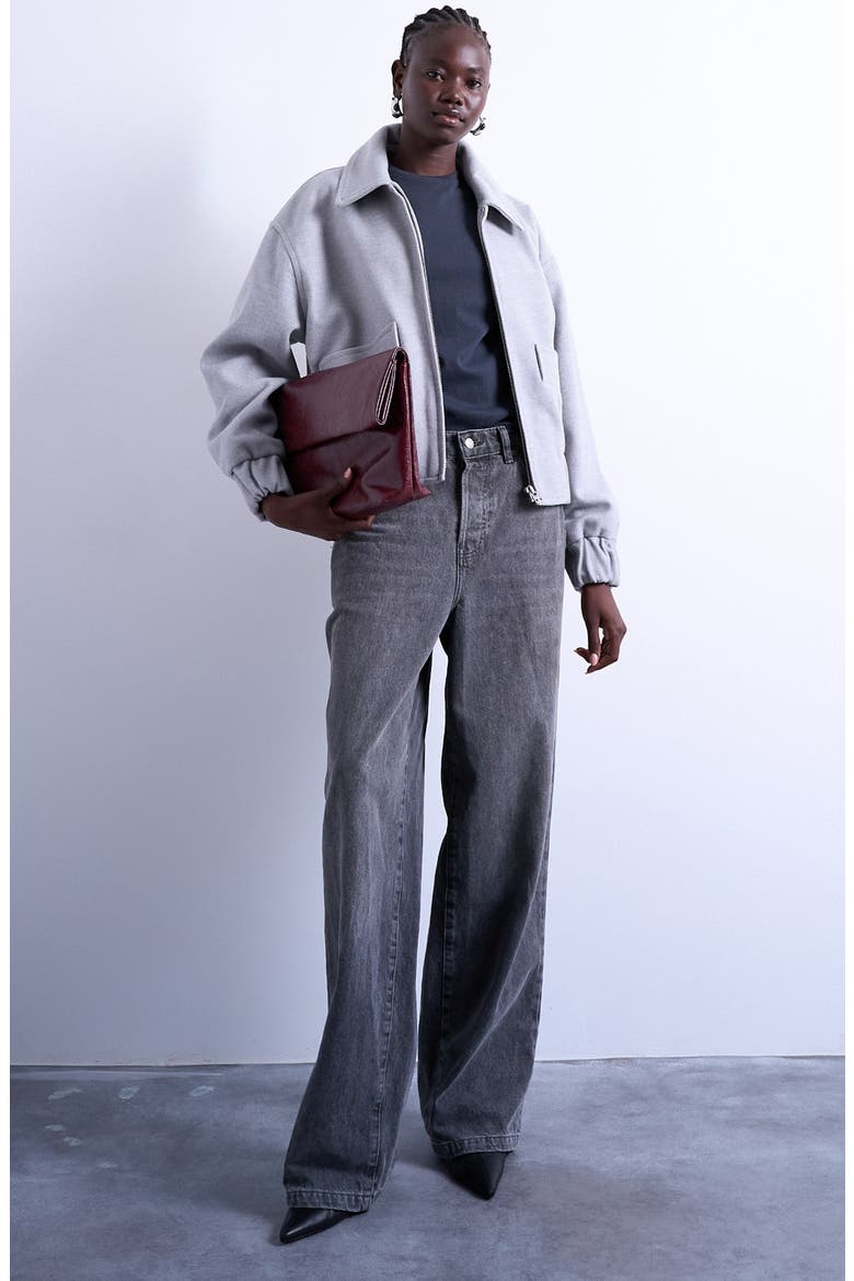 Crop Bomber Jacket, Alternate, color, LIGHT GREY