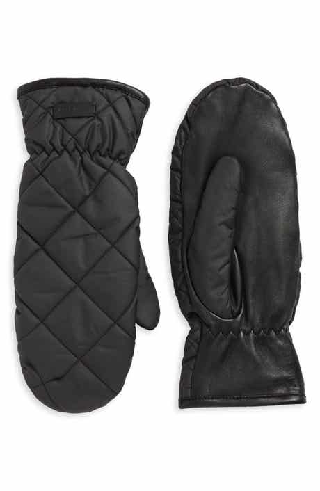 Cole Haan Faux Fur Lined Quilted Puffer Mittens