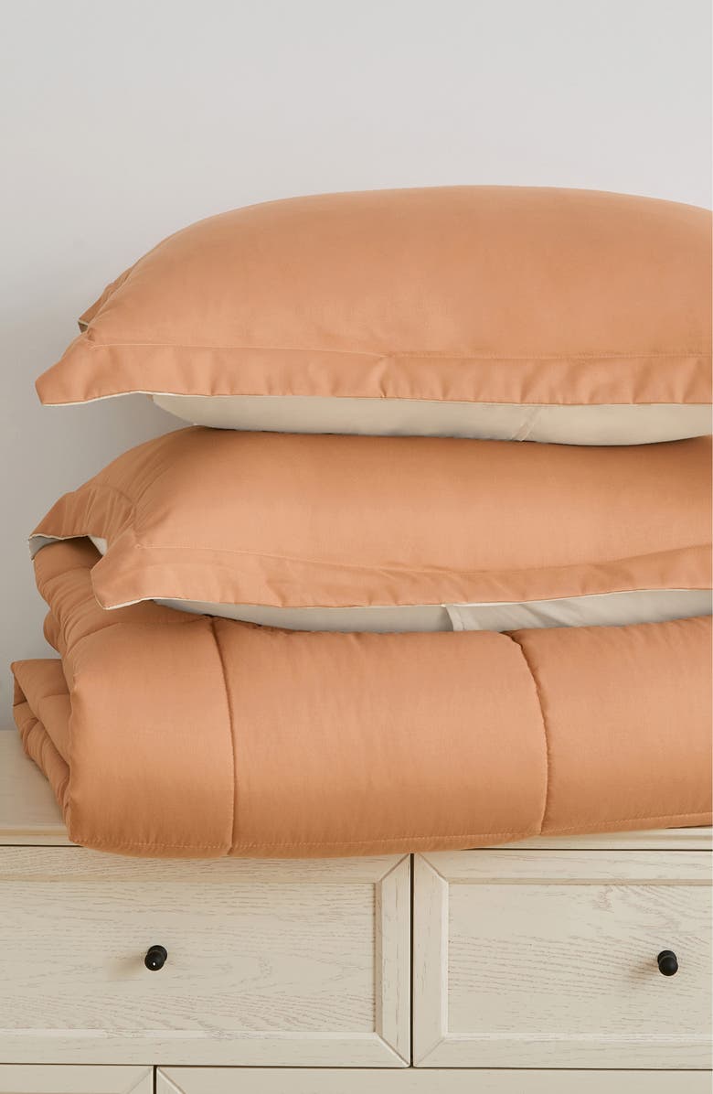 Woven & Weft Reversible Comforter Set, Alternate, color, Almond Solid / Sand Solid