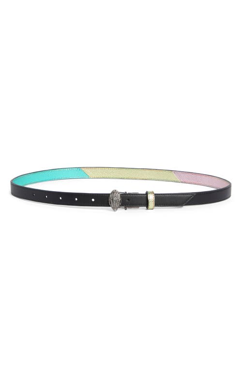 Kurt Geiger London Reversible Leather Belt In Multi