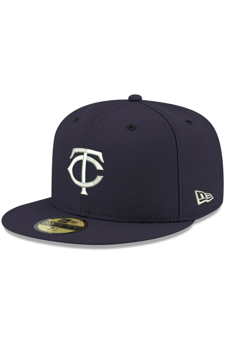New Era Men's New Era Navy Minnesota Twins White Logo 59FIFTY Fitted Hat, Main, color, 