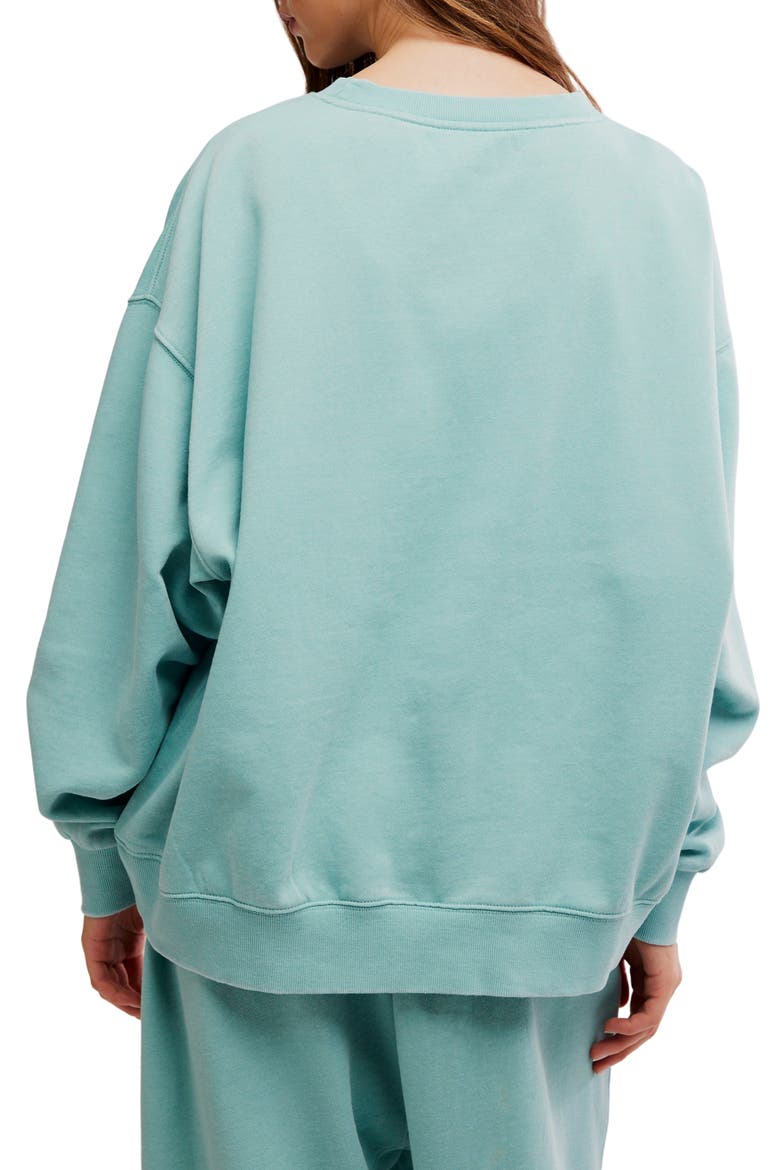 Intimately FP Slow It Down Oversize Cotton Blend Sweatshirt, Alternate, color, AQUA