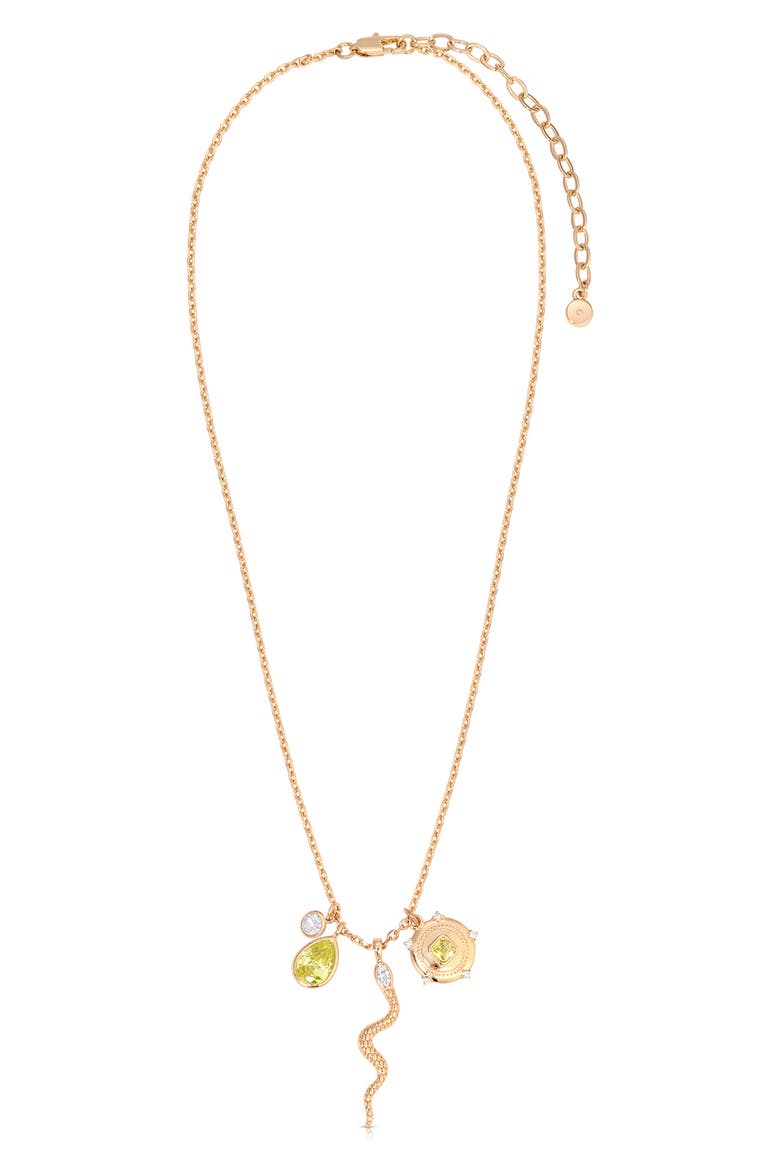 Serpent Radiance Charm Necklace, Alternate, color, PERIDOT