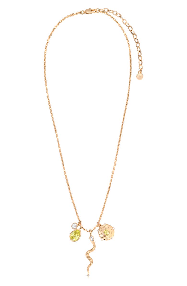 Ettika Serpent Radiance Charm Necklace, Alternate, color, Peridot